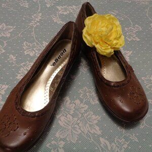 PRETTY GIRL TOOLED TEXTURED LEATHER LOOK WEDGED SHOES 7